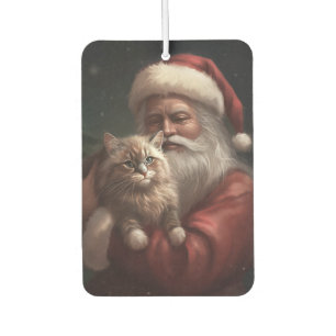 Sibirische Katze mit Santa Claus Festive Weihnacht Autolufterfrischer