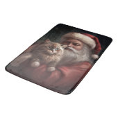 Sibirische Katze mit Weihnachtsmann Weihnachten Badematte (Schrägansicht)