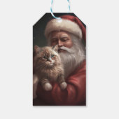 Sibirische Katze mit Weihnachtsmann Weihnachten Geschenkanhänger (Rückseite)