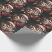 Sibirische Katze mit Weihnachtsmann Weihnachten Geschenkpapier (Ecke)