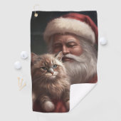 Sibirische Katze mit Weihnachtsmann Weihnachten Golfhandtuch (Insitu)