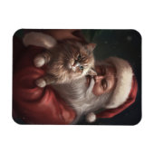 Sibirische Katze mit Weihnachtsmann Weihnachten Magnet (Horizontal)