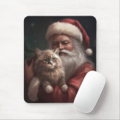 Sibirische Katze mit Weihnachtsmann Weihnachten Mousepad (Mit Mouse)