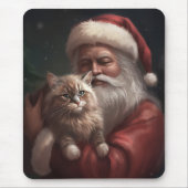 Sibirische Katze mit Weihnachtsmann Weihnachten Mousepad (Vorne)