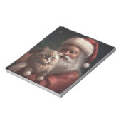 Sibirische Katze mit Weihnachtsmann Weihnachten Notizblock (Rotiert)