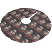 Sibirische Katze mit Weihnachtsmann Weihnachten Polyester Weihnachtsbaumdecke (Schrägansicht)