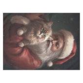 Sibirische Katze mit Weihnachtsmann Weihnachten Tischdecke (Vorderseite (Horizontal))