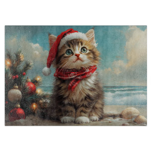 Sibirische Katze Weihnachten Vintage Strand Schneidebrett