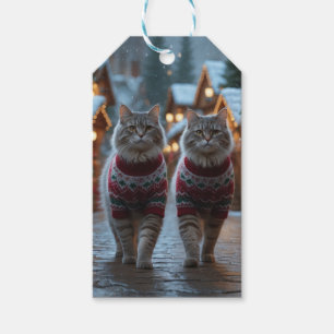 Sibirische Katzen Weihnachten Schnee Feiertag  Geschenkanhänger