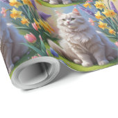Sibirische Katzenfrühlingsblumen Malerei Geschenkpapier (Rolleneckpunkt)