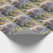 Sibirische Katzenfrühlingsblumen Malerei Geschenkpapier (Ecke)