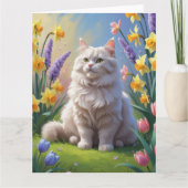 Sibirische Katzenfrühlingsblumen Malerei Karte (Vorderseite)