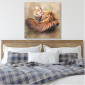 Sibirische Katzenporträt, Öl zeichnend Leinwanddruck (Insitu (Schlafzimmer))