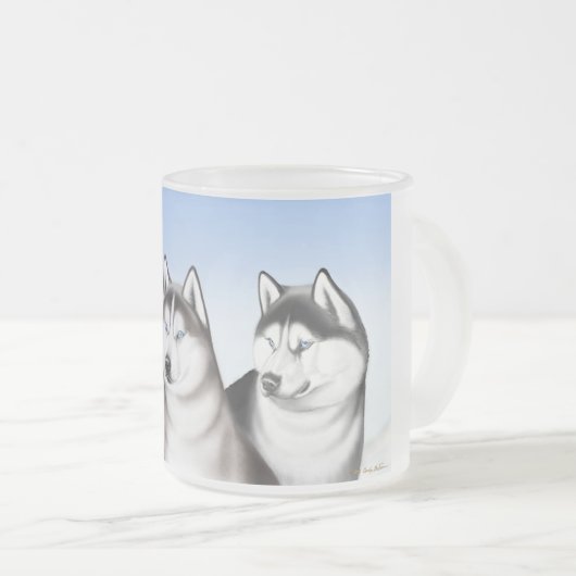 Sibirische Malamute-Schlittenhund-Tasse Mattglastasse (VorderseiteRechts)