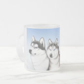 Sibirische Malamute-Schlittenhund-Tasse Mattglastasse (Vorderseite Links)