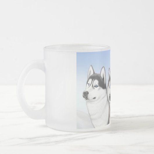 Sibirische Malamute-Schlittenhund-Tasse Mattglastasse (Links)