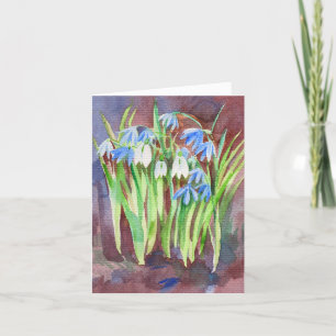 Sibirische Squill-Blue-Spring-Blume Feiertagskarte