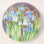 Sibirische Squill-Blue-Spring-Blume Getränkeuntersetzer (Vorne)