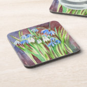 Sibirische Squill-Blue-Spring-Blume Getränkeuntersetzer (Linke Seite)