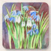Sibirische Squill-Blue-Spring-Blume Getränkeuntersetzer (Vorderseite)