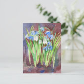 Sibirische Squill-Blue-Spring-Blume Postkarte (Stehend Vorderseite)