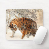 Sibirische Tigermutter und Kitten Mousepad (Mit Mouse)
