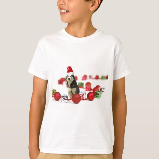 Sibirische Weihnachtsfeiertage mit Ornament-Gesche T-Shirt (Vorderseite)