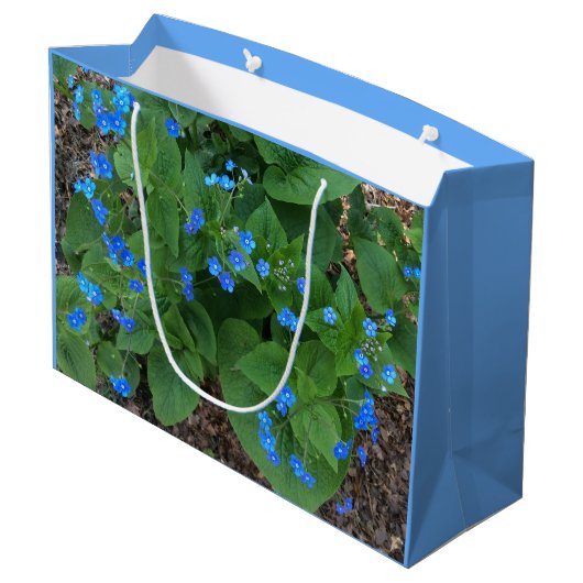 Sibirischer Bugloss - blau und grün - Große Geschenktüte (Rückseite Schrägansicht)