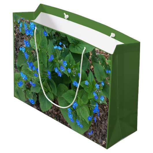 Sibirischer Bugloss - blau und grün - Große Geschenktüte (Rückseite Schrägansicht)