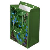 Sibirischer Bugloss - blau und grün - Mittlere Geschenktüte (Rückseite Schrägansicht)