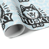Sibirischer Geist: Die Vaterschaft als Husky-Vater Geschenkpapier (Rolleneckpunkt)