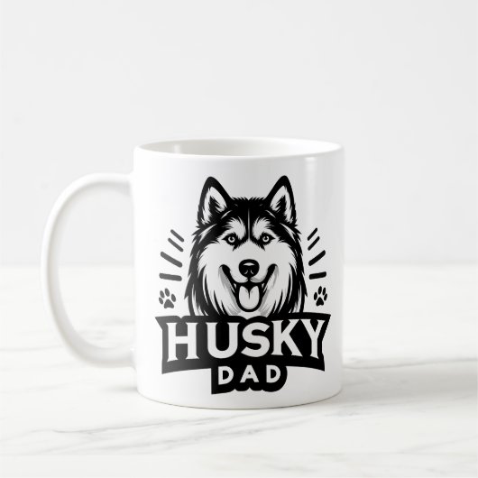 Sibirischer Geist: Die Vaterschaft als Husky-Vater Kaffeetasse (Links)