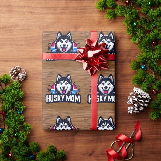 Sibirischer Geist nährt Liebe als Husky-Hund-Mama Geschenkpapier (Feiertagsgeschenk)