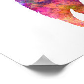 Sibirischer Husky 01 in Aquarell Poster (Ecke)