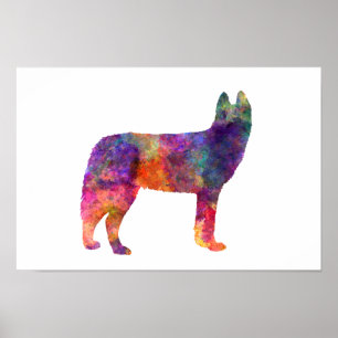 Sibirischer Husky 01 in Aquarell Poster