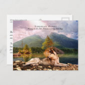 Sibirischer Husky am Lakeshore im Herbst - Sammeln Postkarte (Vorne/Hinten)