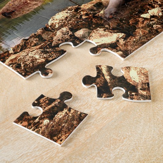 Sibirischer Husky am Seeufer im Sturmfall - Puzzle (Seite)