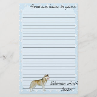 Sibirischer Husky - Blau mit weißem Briefpapier