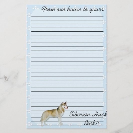 Sibirischer Husky - Blau mit weißem Briefpapier (Vorderseite)