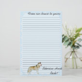 Sibirischer Husky - Blau mit weißem Briefpapier (Stehend Vorderseite)