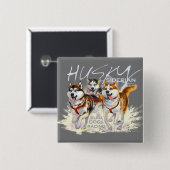 sibirischer Husky Button (Vorne & Hinten)