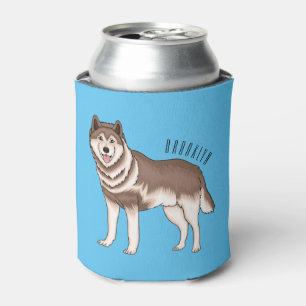 Sibirischer Husky Cartoon-Illustration Dosenkühler