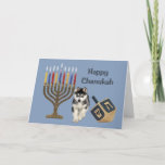 Sibirischer Husky Chanukah Karte Menorah Dreidel<br><div class="desc">Familie und an Freunde während der Chanukah Jahreszeit sich zu erinnern ist eine wunderbare Weise, in Kontakt mit den Leuten Sie ungefähr zu behalten Liebe und Sorgfalt. Ich schuf diese HundChanukah Karten mit Liebe und Sorgfalt und ich sind jedermann sicher, dem Liebehunde erfreut werden, um sie zu empfangen. Sie haben...</div>