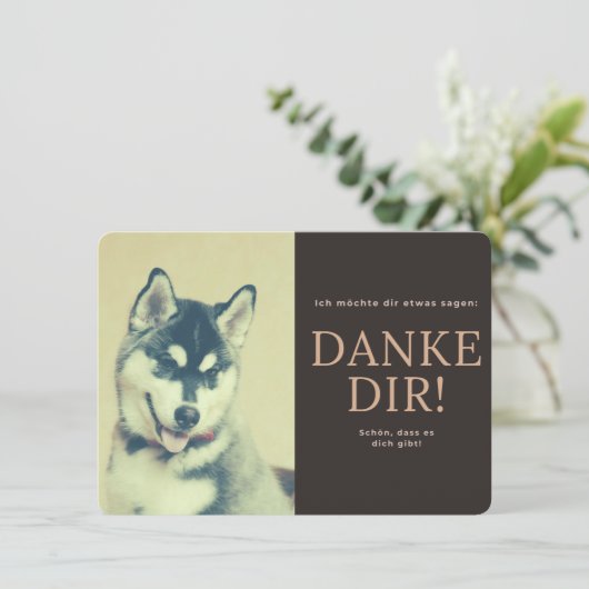 Sibirischer Husky Dankeskarte (Stehend Vorderseite)