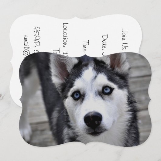 Sibirischer Husky Einladung (Vorne/Hinten)