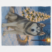 Sibirischer Husky-Feiertag Fleecedecke (Vorderseite (Horizontal))
