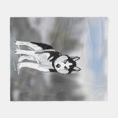 Sibirischer Husky Fleecedecke (Vorderseite (Horizontal))