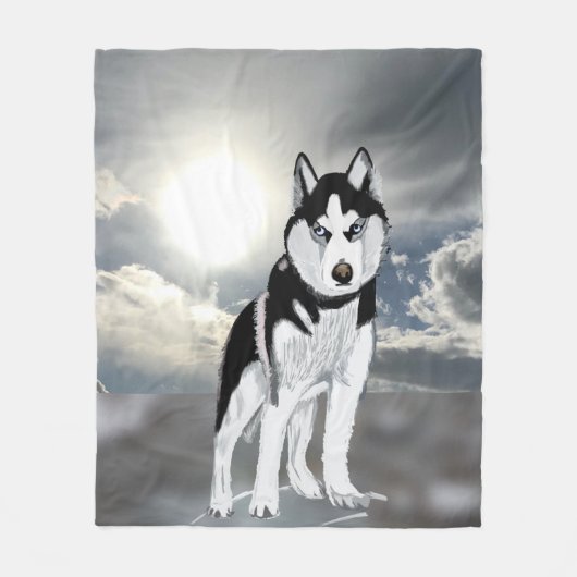 Sibirischer Husky Fleecedecke (Vorderseite)