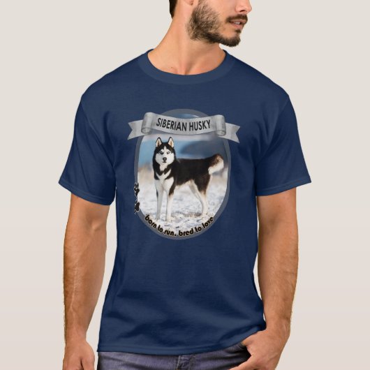 Sibirischer Husky "Geboren zu laufen. Zur Liebe ge T-Shirt (Vorderseite)