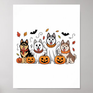 Sibirischer Husky Geist Herbst Thanksgiving Hall Poster